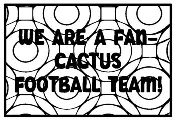 WE ARE A FAN-CACTUS FOOTBALL TEAM! Cactus, Succulents Quote Coloring ...