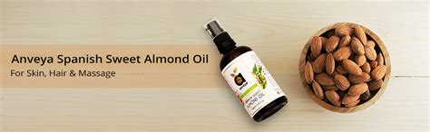 Anveya Spanish Sweet Almond Oil, Cold-Pressed Organic, 100ml, Best For ...