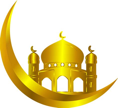 måne moské islam logotyp ikon symbol guld design transparent bakgrund 23524627 PNG