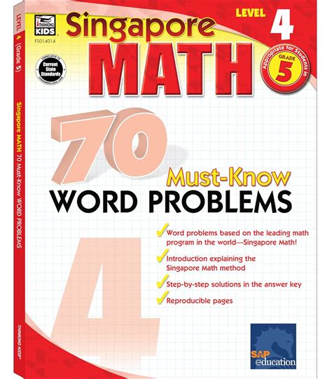 Singapore Math – 70 Must-Know Word Problems Workbook for 5th Grade Math, Paperback, Ages 10–11 ...