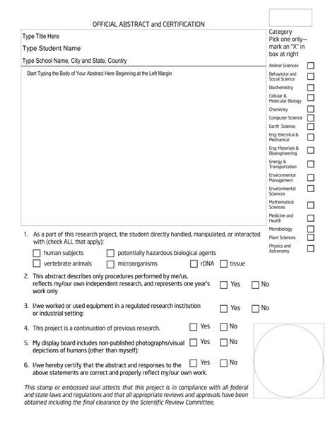 Official Abstract and Certification Form - Fill Online, Printable ...