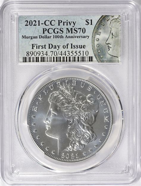 2021-CC Morgan Silver Dollar CC Privy 100th Anniversary First Day of ...