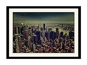 ArtStory Wooden New York City Aerial Framed Wall Painting (26 cm x 16 ...