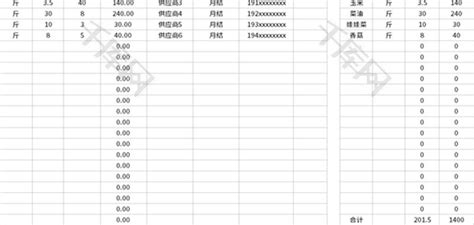 月份食堂费用汇总表Excel模板_千库网(excelID：174917)