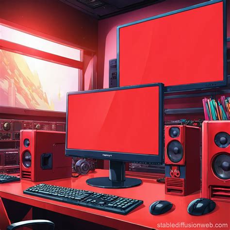 Red Monitor Description | Stable Diffusion Online