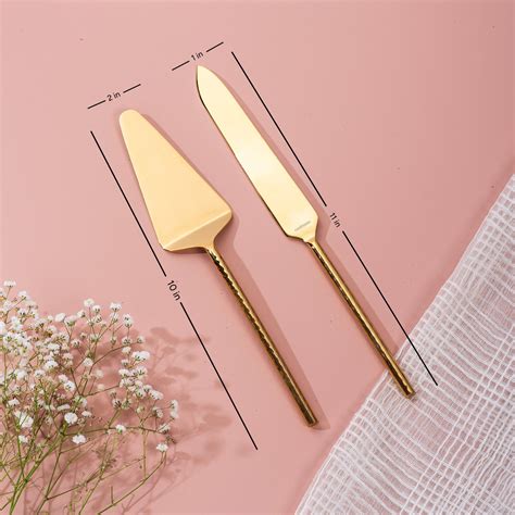Buy Cake Server Set Online with Round Hammered Handles Online - Nestroots