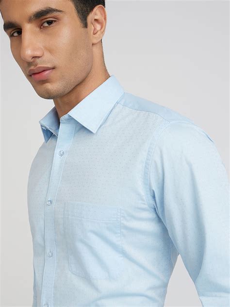 Raymond Blue Structure Slim Fit Full Sleeve Cotton Shirt – MyRaymond