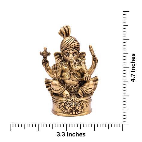 Brass Vighnaharta Lord Ganesha with Pagdi – 7 Inch Handcrafted Idol ...