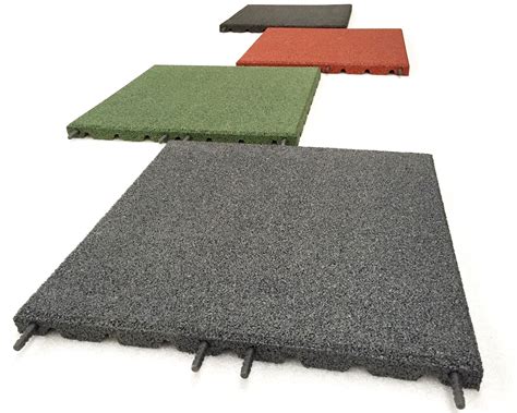 Exterior Rubber Flooring Rubber Tiles 50x500x500mm Green
