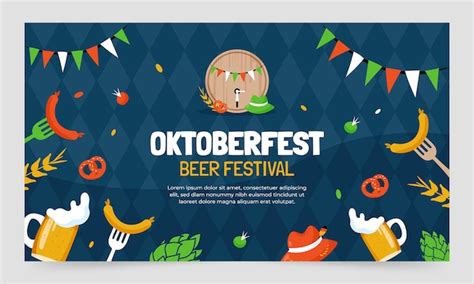 Плоский октоберфест дергается фон | Бесплатный вектор