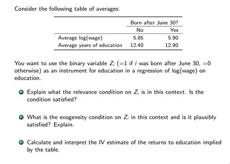 Solved Consider the following table of | Chegg.com