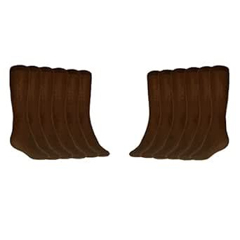 Buy MUKHAKSH (Pack of 6 Pairs = 12 Socks) Men/Boys Brown/Coffee Calf ...