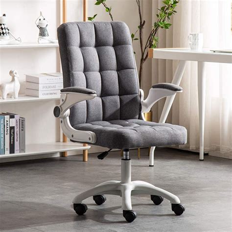 See related image detail. TopJi&auml; Office Chair with Folding Armrests and Wheels, Adjustable Height ...
