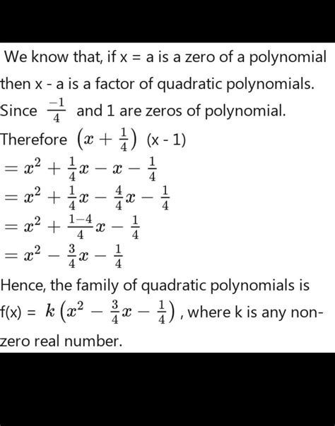 Family Of Quadratic Polynomial