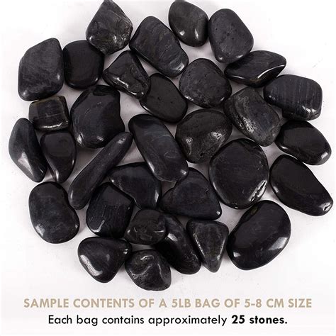 5 lbs Black River Rocks For Landscaping 25 Stones (2-3 Inches ...