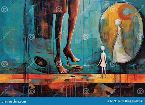 Surrealist Abstract Painting With Symbolic Figurative Elements Stock Photo | CartoonDealer.com ...