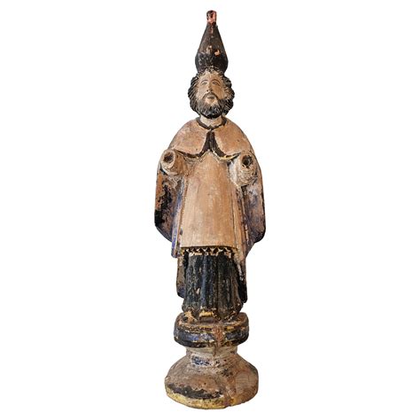 Antique Spanish Colonial Hispano-Philippine Carved Polychrome Santo ...