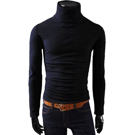 Islandse_Shirt Men's Long Sleeve Top Skivvies Warm High Neck Cotton ...