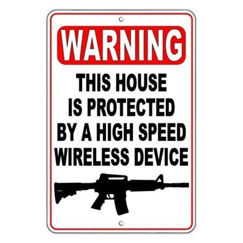 Metal tin Sign 8x12 inches Warning This House is Protected by A High ...