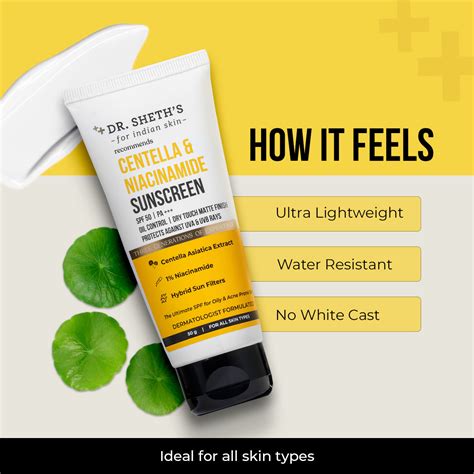 Centella & Niacinamide Oil & Acne Control Sunscreen - 50gm – Dr Sheth's