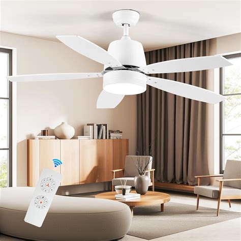 Amazon.com: EASYMER Ceiling Fans with Lights, 52 Inch White Ceiling Fan ...