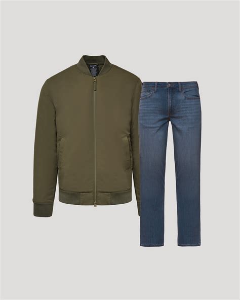 Army Green Bomber Jacket & Comfort Stretch Jeans 2-Pack – Offracks