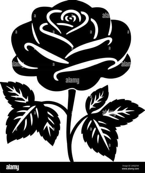 Silhouette rose design hi-res stock photography and images - Alamy