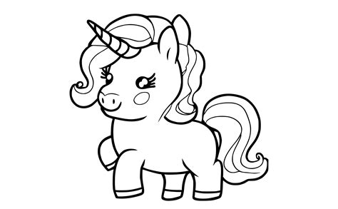Cute Cartoon Unicorn Coloring Pages