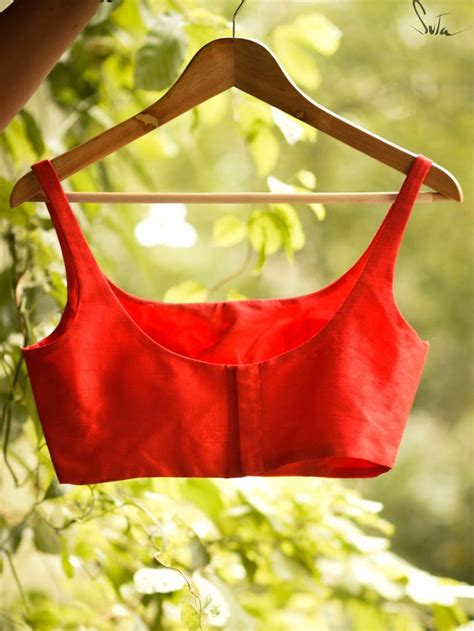 Silk Padded U Neck Sleeveless Blouse In Red|Basic Laal|Suta