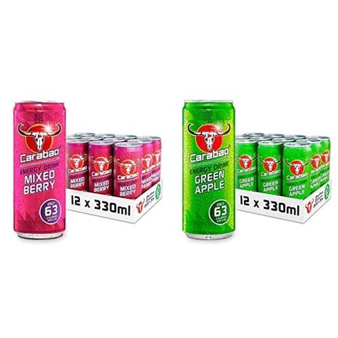 Carabaoenergy Drink Mixed Berry 12 Cans And Green Apple 12 | Desertcart ...