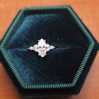 Buy Marquise Cut Moissanite Engagement Ring Vintage Yellow Gold Unique ...