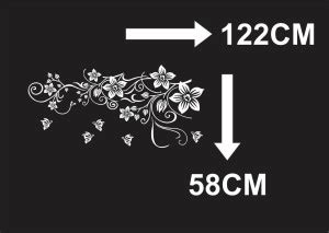 Maa Art World 122 cm Flower design wall decal Floral Floower and ...