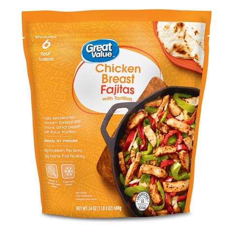 Great Value Chicken Breast Fajitas with 6 Tortillas, 24 oz – Walmart ...