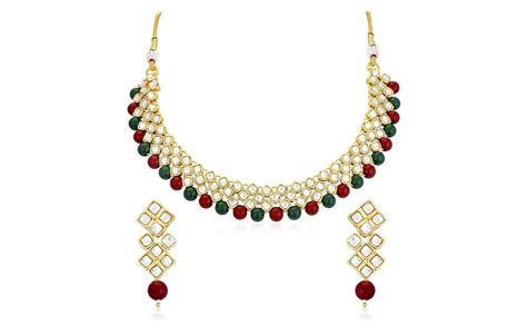 Sukkhi Ritzy Kundan Gold Plated Wedding Jewellery Choker Necklace Set ...