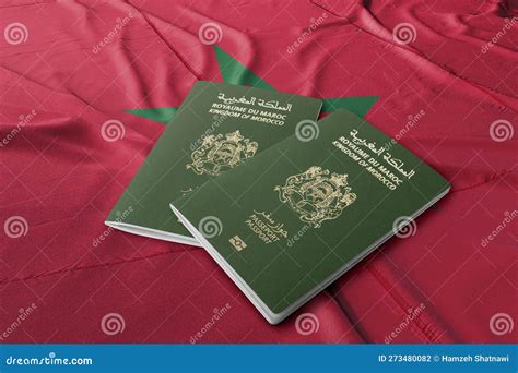 Moroccan Passport on the Flag of Their Country Stock Photo - Image of ...