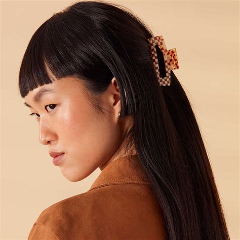 Buy Brown Checkerboard Hair Claw Clip Online - Accessorize India