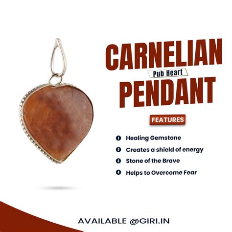 Giri - Carnelian Heart Necklace | Heart pendant | Carnelian Necklaces