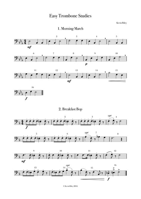 Easy Trombone Studies by Kevin Riley Sheet Music for Trombone Solo at ...