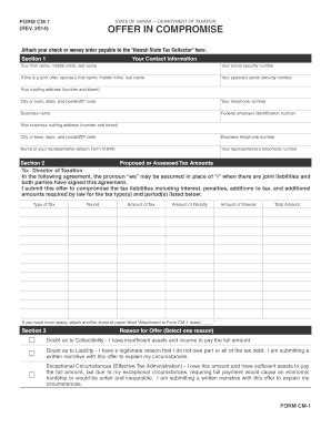 Offer In Compromise State Of Hawaii Form - Fill and Sign Printable ...