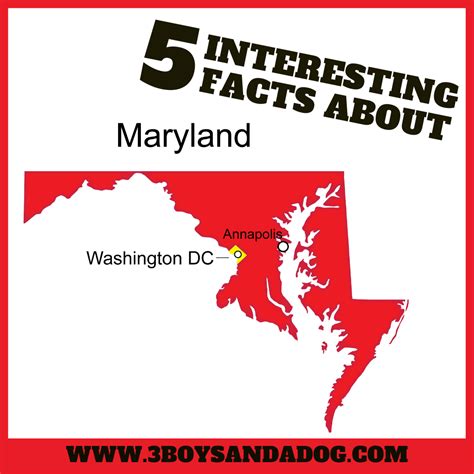 Interesting Facts about Maryland - 3 Boys and a Dog