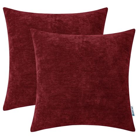 Amazon.com: HWY 50 Burgundy Red Decorative Throw Pillows Covers 16x16 ...