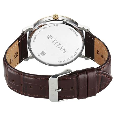 Buy Online Titan Elegance Analog with Small Second and White Dial Brown ...