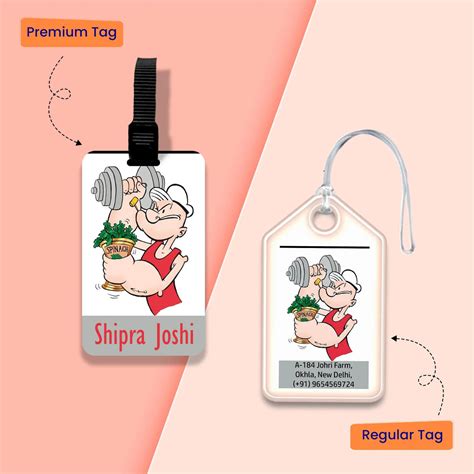 Personalized Bag Tags for Kids - Set of 5 - Popeye Design 8568884527235 ...