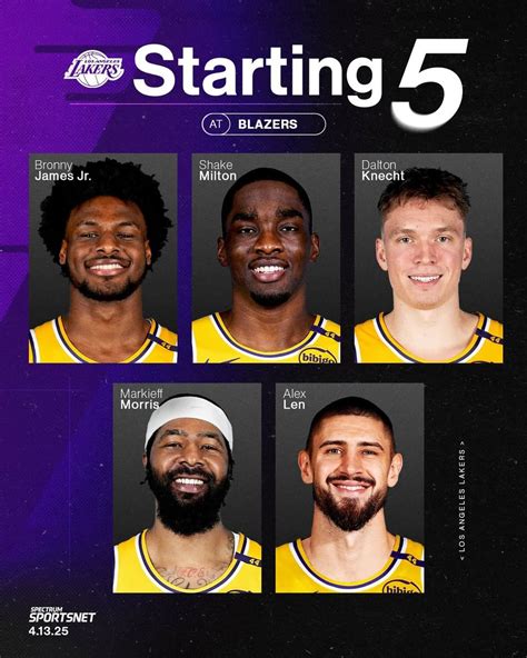 @courtsidebuzzig | LOS ANGELES LAKERS STARTING FIVE FOR GAME 82 VS ...