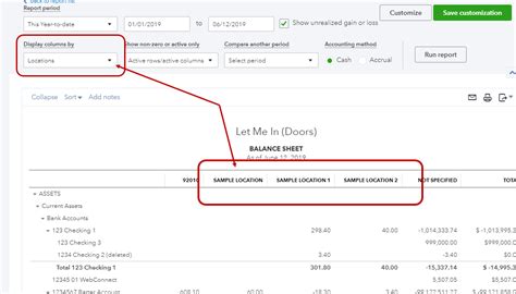 Image result for Quickbooks Classes Example Balance Sheet
