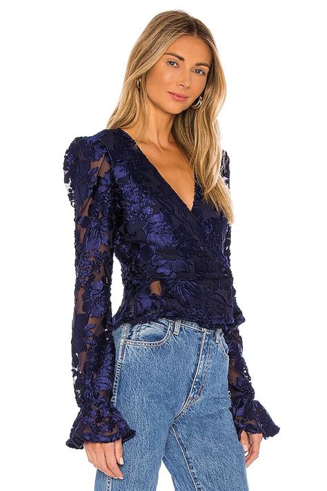 House of Harlow 1960 x REVOLVE Solana Blouse in Navy | REVOLVE