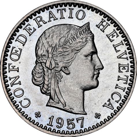 1957 Confoederatio Helvetica Coin Top Brands | www.pinnaxis.com