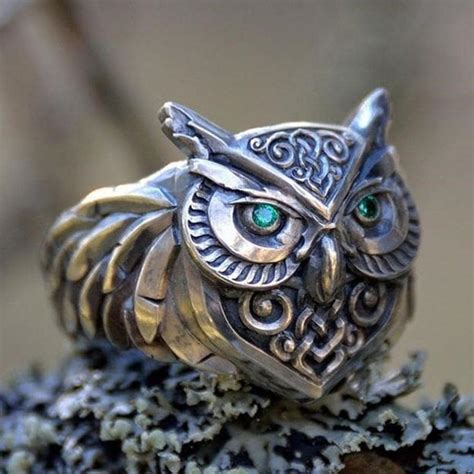 Owl Design Ring Antique Silver Fashionable Popular Jewelry Gift Party ...