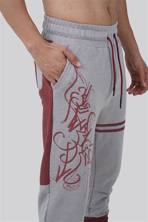 THE PREP DROP CROTCH JOGGER - GREY/MAROON – Bullrage
