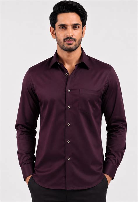 Deep Merlot Egyptian Giza Cotton Formal Shirt | The Brummell – THE BRUMMELL